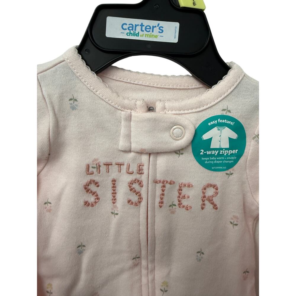 Carter's Child of Mine Baby Girl Sleep Play Sleeper Preemie Months Little Sister - Picture 3 of 5